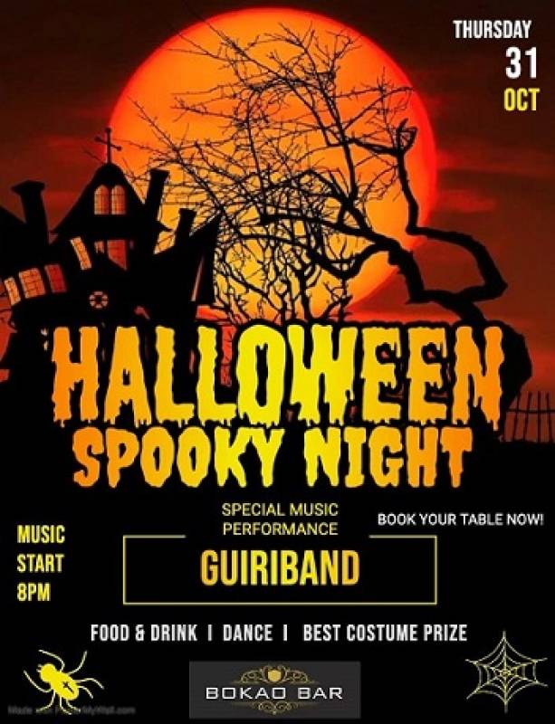 October 31 Bokao Bar Halloween Spooky Night Party with Guiriband performing live