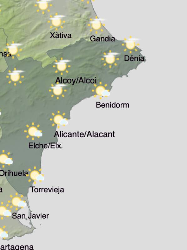 Alicante weather forecast November 18-21: The sunshine returns