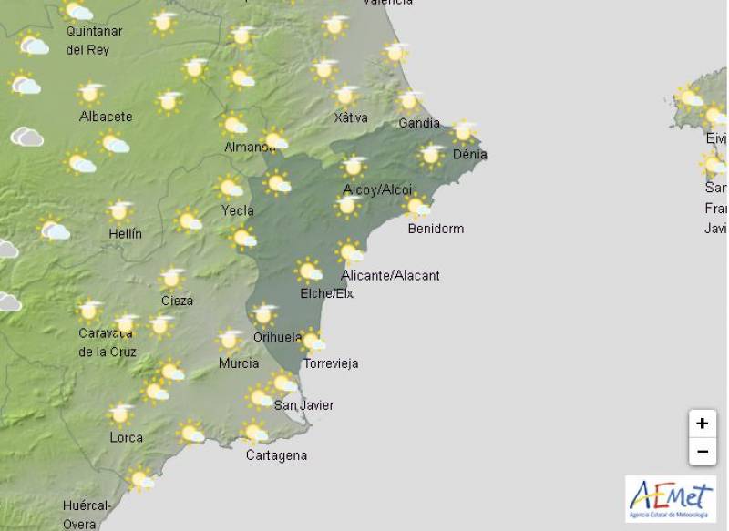 Mix of rain and mild temperatures: Alicante weather forecast Jan 6-9