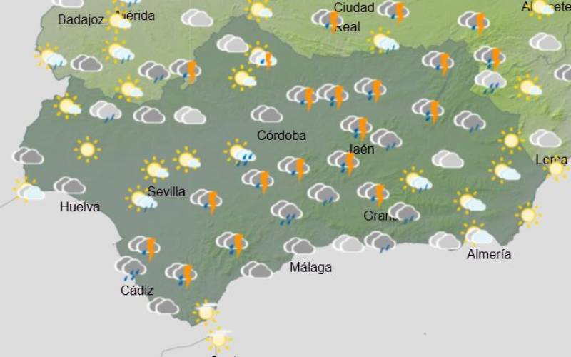 Andalusia weekly weather forecast January 27-February 2: Driving rain, storms and snow