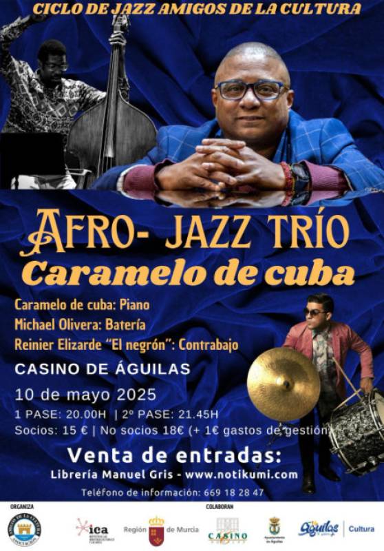 May 10 Caramelo de Cuba jazz trio in Águilas
