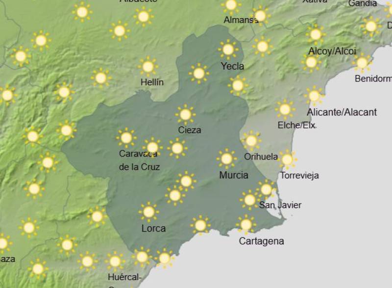 No more storms until Friday: Murcia weekly weather forecast May 19-22