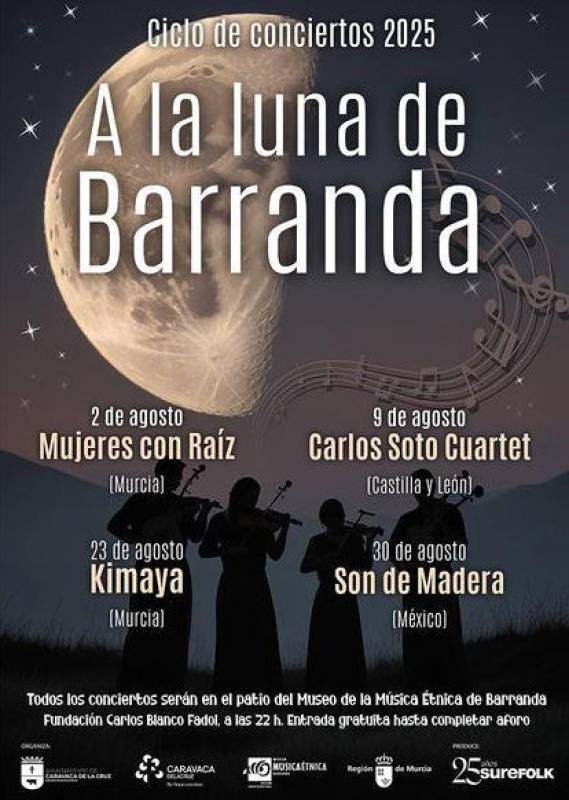 August 2 Free open-air concert by Mujeres Con Raiz in the Caravaca village of Barranda