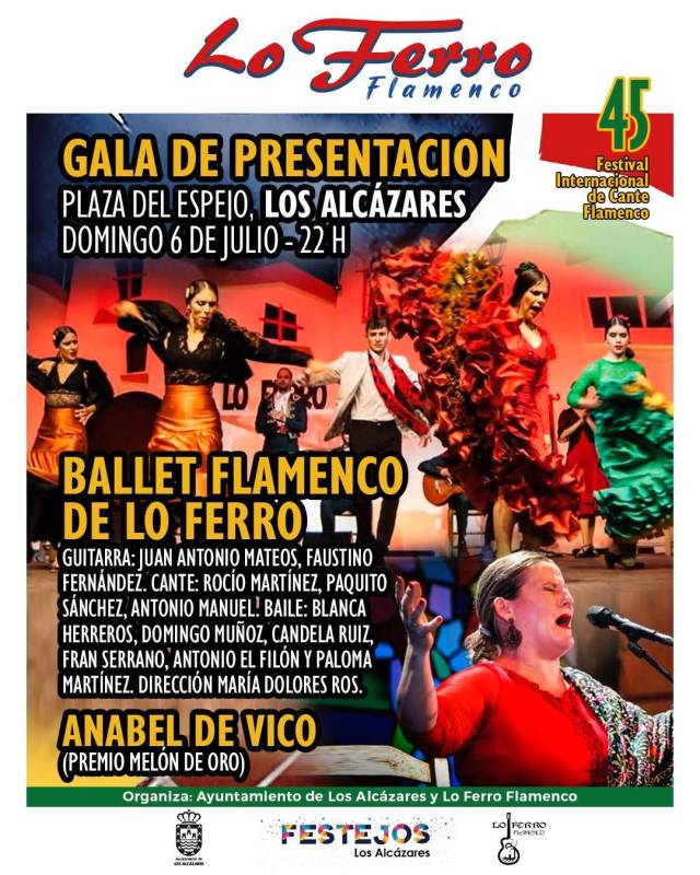 July 6 Presentation Gala for the International Flamenco Singing Contest of Lo Ferro in Los Alcázares