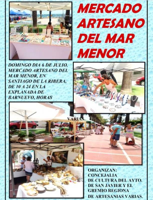 July 6 Sunday artisan market in Santiago de la Ribera