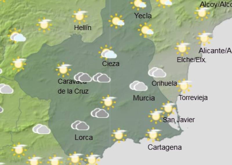 Orange alert for rain and calima: Murcia weekend weather forecast November 13-16