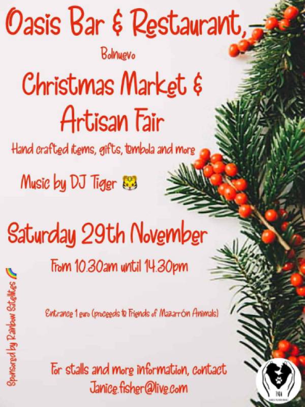 November 29 Christmas market in Bolnuevo to raise funds for abandoned animals