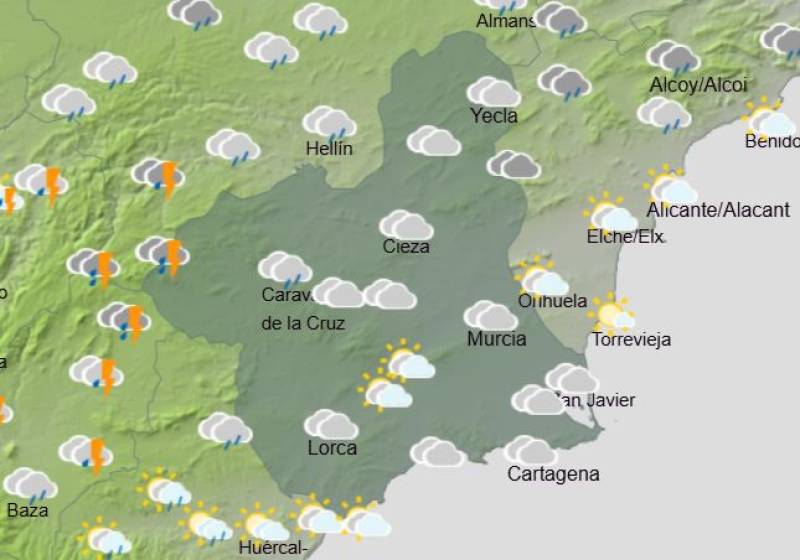 Cloudy skies and cooler days in store for Murcia this weekend: Weather forecast February 26-March 1