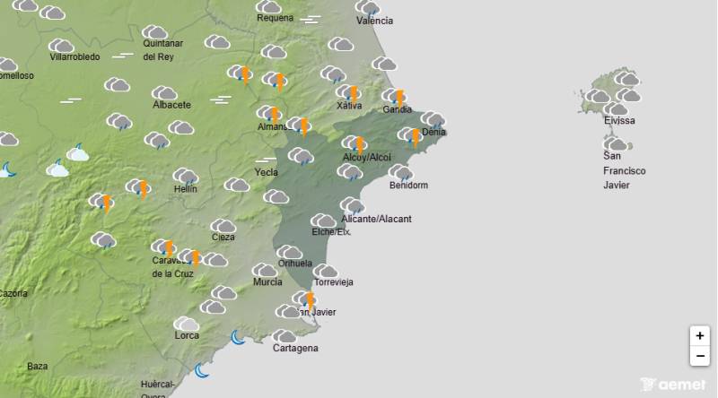 Muddy rain, wind alerts and thunderstorms on the way: Alicante weather forecast March 2-5