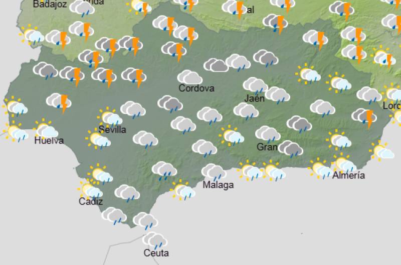 Andalucía weekend weather forecast March 5-8: Cooler, cloudy and often wet