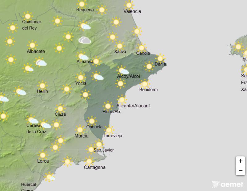 Alicante weather forecast June 8-11: Warm and largely sunny with a brief cloudy spell midweek