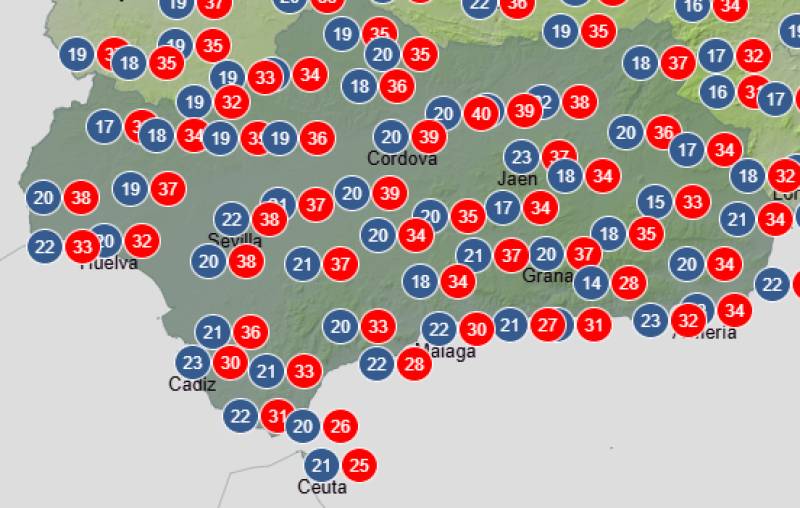 Andalucía weather forecast June 18-21: Heat intensifies with temperatures pushing into the 40s