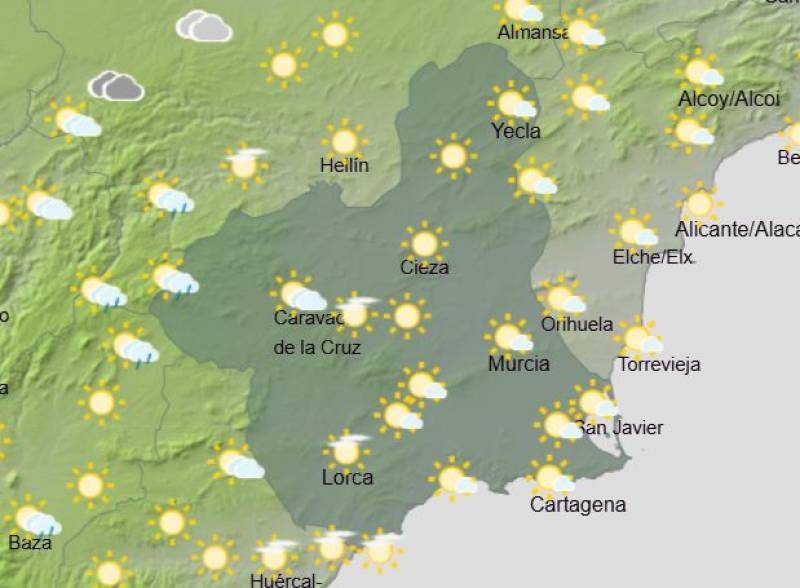 Another heatwave builds for Murcia: Weekly weather forecast July 13-16