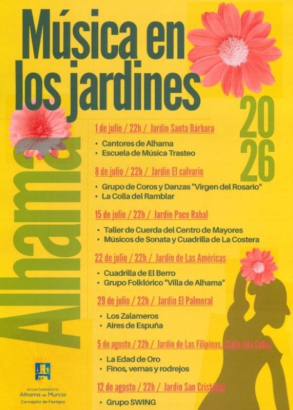 July 22 Free open-air concert in the Jardín de las Américas in Alhama de Murcia