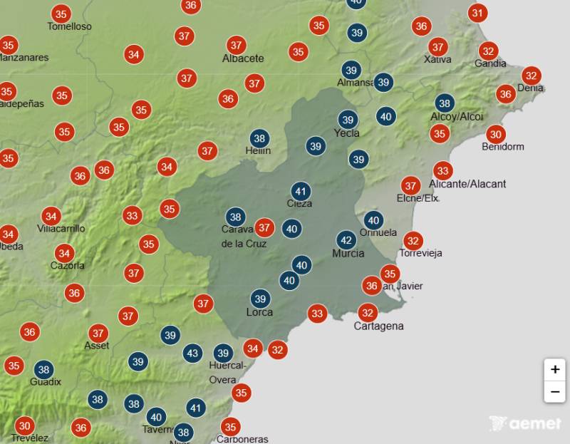 Murcia weather forecast July 16-19: Third heatwave on the way