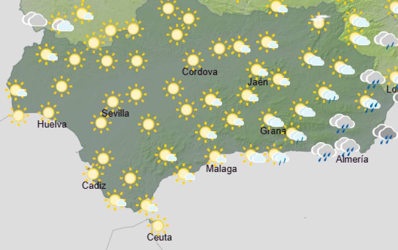 Andalucía weekend weather forecast August 27-30: Clouds and showers clear to a sunny and warmer end to the month