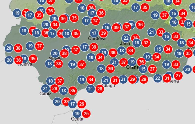 Andalucía weekend weather forecast September 24-27: Heat warnings return as inland temperatures push back towards 40°C