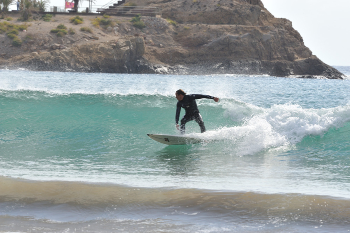 Sporting beaches: Surfing at the Playa de la Reya in Mazarron