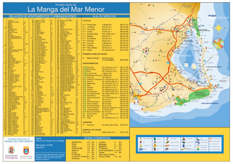 Street map for La Manga del Mar Menor